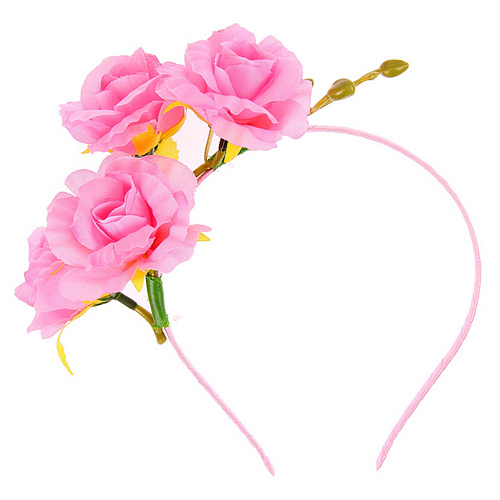 Ободок с цветами розовые розы